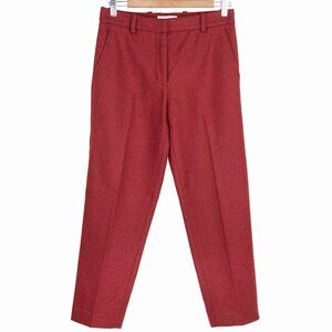 3.1 Phillip Lim Crimson Red Wool Tweed Tailored Pants Size 4